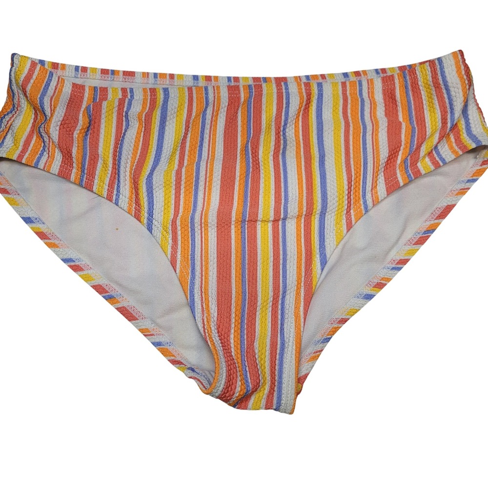 Wonder Nation Girls Striped Bikini Swim Bottom Multicolor XL 14-16 Youth Spandex